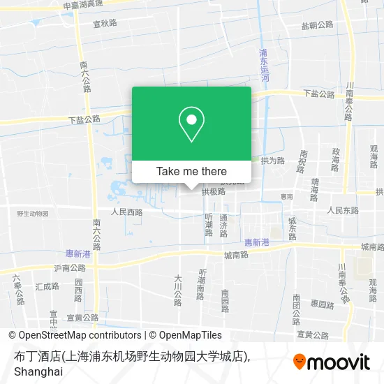 布丁酒店(上海浦东机场野生动物园大学城店) map