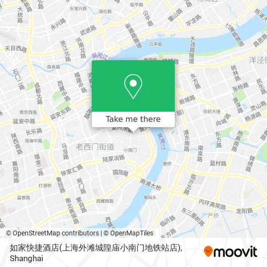 如家快捷酒店(上海外滩城隍庙小南门地铁站店) map
