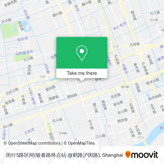 闵行5路区间(银春路终点站-放鹤路沪闵路) map