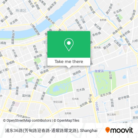 浦东36路(芳甸路迎春路-通耀路耀龙路) map