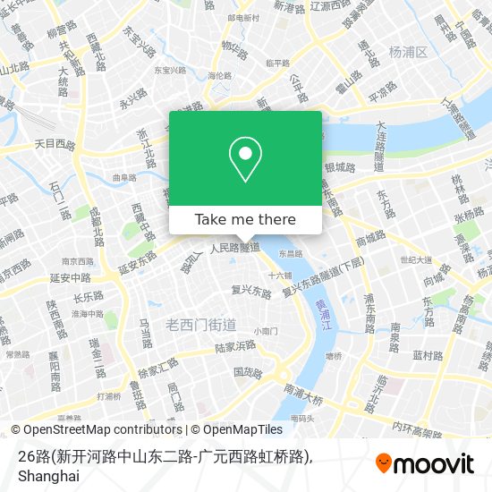 26路(新开河路中山东二路-广元西路虹桥路) map