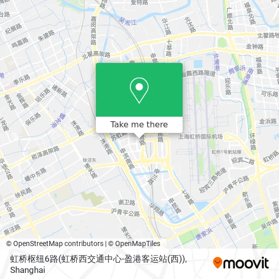 虹桥枢纽6路(虹桥西交通中心-盈港客运站(西)) map