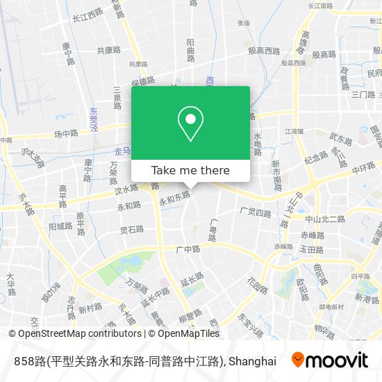 858路(平型关路永和东路-同普路中江路) map