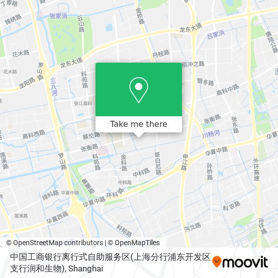 中国工商银行离行式自助服务区(上海分行浦东开发区支行润和生物) map
