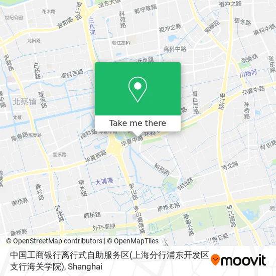 中国工商银行离行式自助服务区(上海分行浦东开发区支行海关学院) map