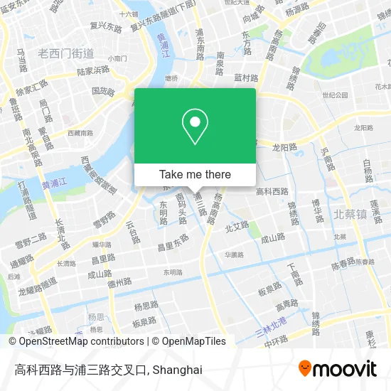 高科西路与浦三路交叉口 map