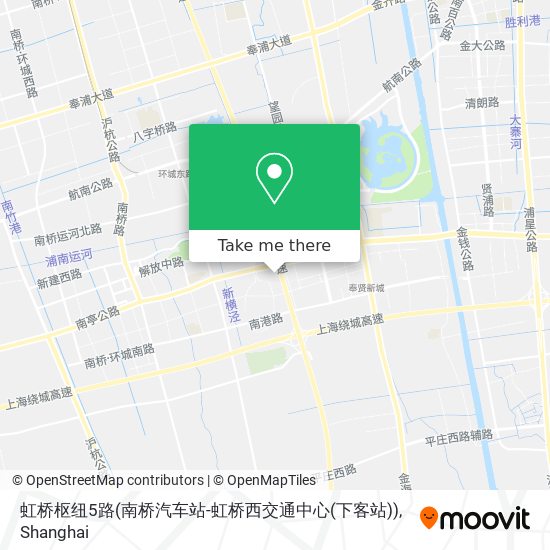 虹桥枢纽5路(南桥汽车站-虹桥西交通中心(下客站)) map