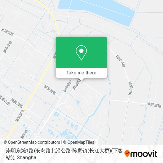 崇明东滩1路(安岛路北沿公路-陈家镇(长江大桥)(下客站)) map