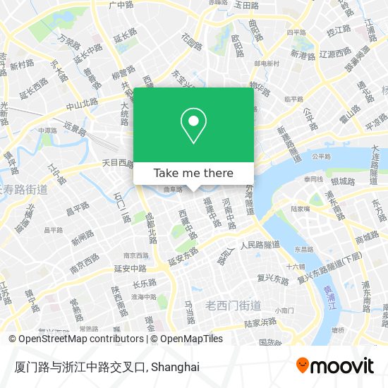 厦门路与浙江中路交叉口 map
