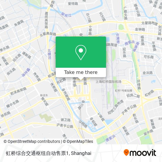 虹桥综合交通枢纽自动售票1 map