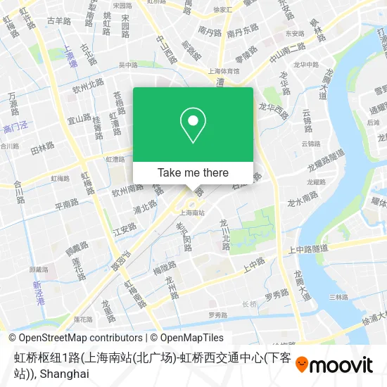 虹桥枢纽1路(上海南站(北广场)-虹桥西交通中心(下客站)) map