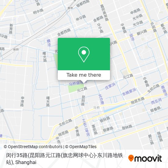 闵行35路(昆阳路元江路(旗忠网球中心)-东川路地铁站) map