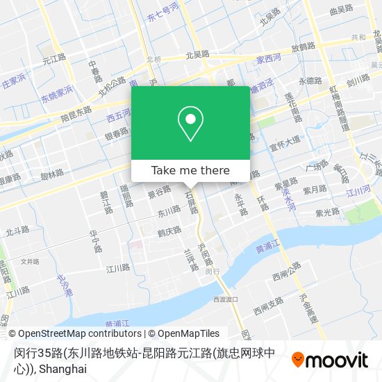 闵行35路(东川路地铁站-昆阳路元江路(旗忠网球中心)) map