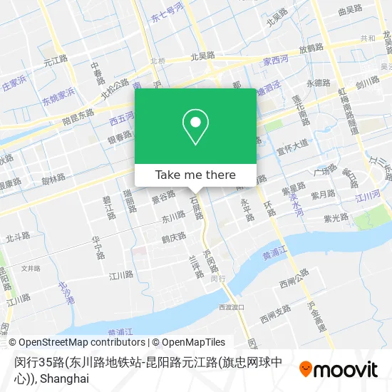 闵行35路(东川路地铁站-昆阳路元江路(旗忠网球中心)) map
