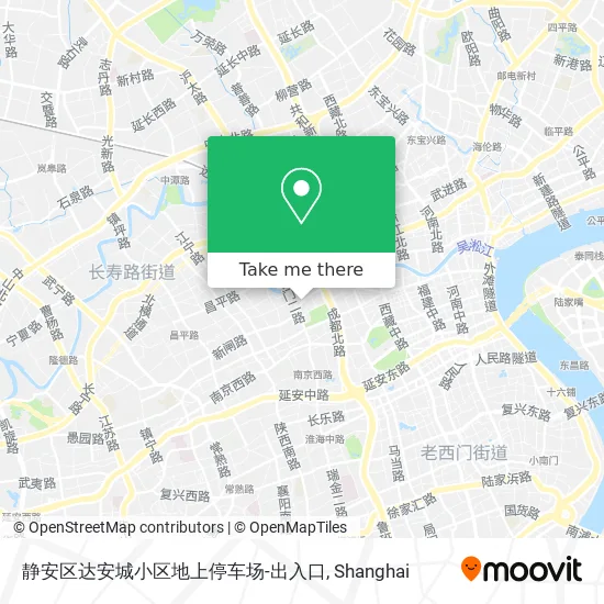 静安区达安城小区地上停车场-出入口 map