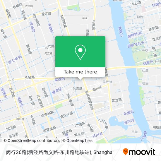 闵行26路(塘泾路尚义路-东川路地铁站) map