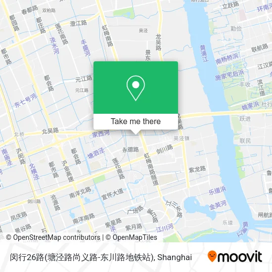 闵行26路(塘泾路尚义路-东川路地铁站) map