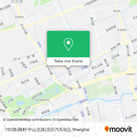 702路(顾村-中山北路(北区汽车站)) map