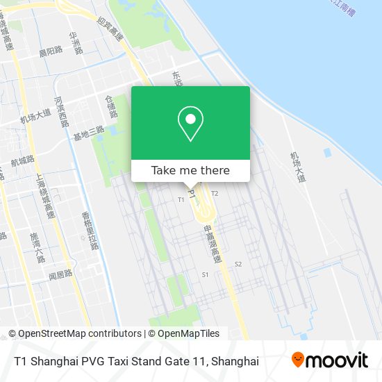 T1 Shanghai PVG Taxi Stand Gate 11 map