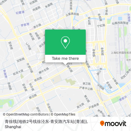 青徐线(地铁2号线徐泾东-青安路汽车站(青浦)) map