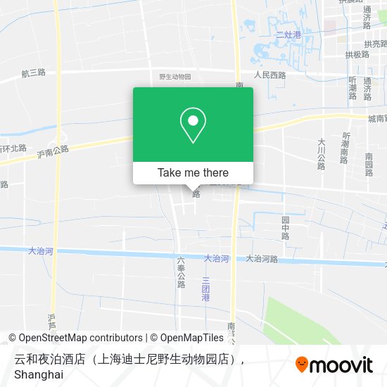 云和夜泊酒店（上海迪士尼野生动物园店） map