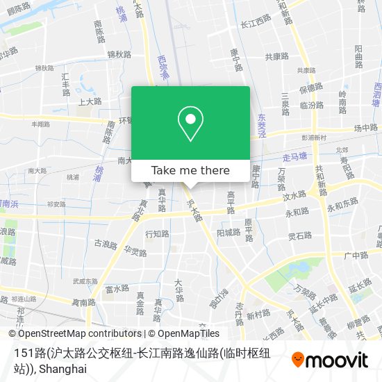 151路(沪太路公交枢纽-长江南路逸仙路(临时枢纽站)) map