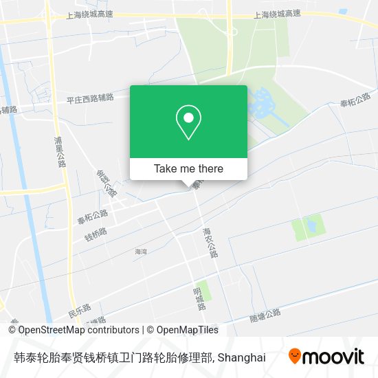 韩泰轮胎奉贤钱桥镇卫门路轮胎修理部 map