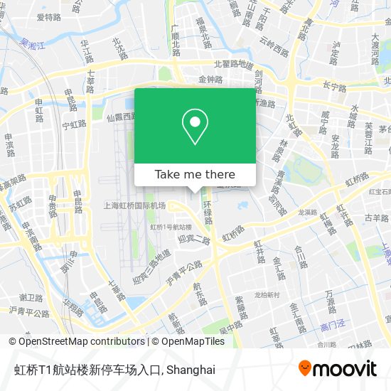 虹桥T1航站楼新停车场入口 map
