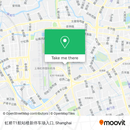 虹桥T1航站楼新停车场入口 map