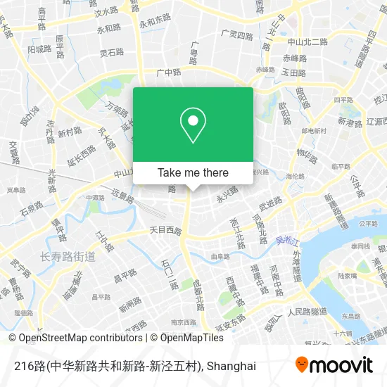 216路(中华新路共和新路-新泾五村) map