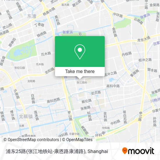 浦东25路(张江地铁站-康恩路康浦路) map