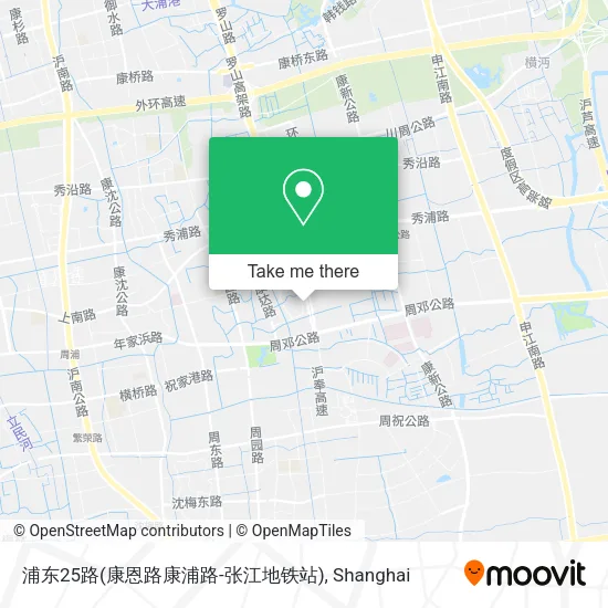 浦东25路(康恩路康浦路-张江地铁站) map