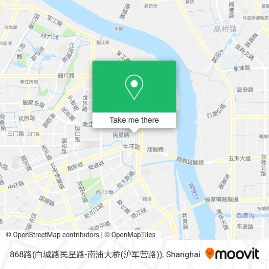 868路(白城路民星路-南浦大桥(沪军营路)) map