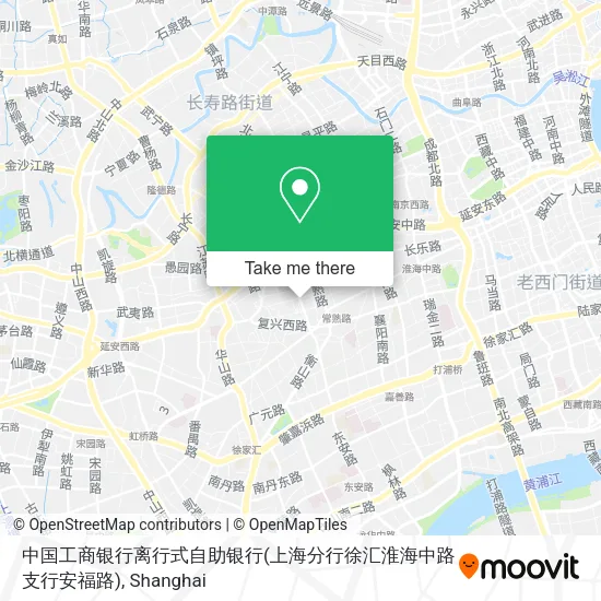 中国工商银行离行式自助银行(上海分行徐汇淮海中路支行安福路) map