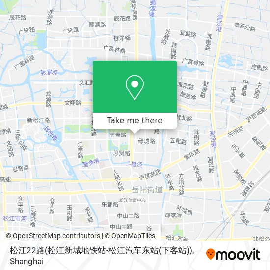 松江22路(松江新城地铁站-松江汽车东站(下客站)) map