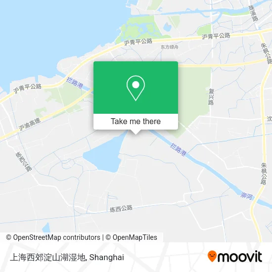 上海西郊淀山湖湿地 map