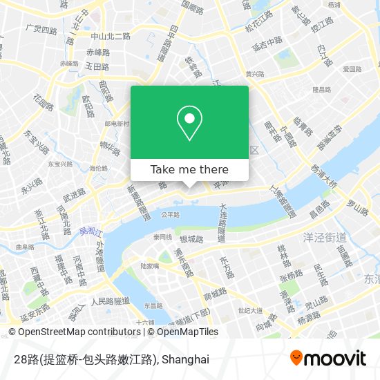 28路(提篮桥-包头路嫩江路) map