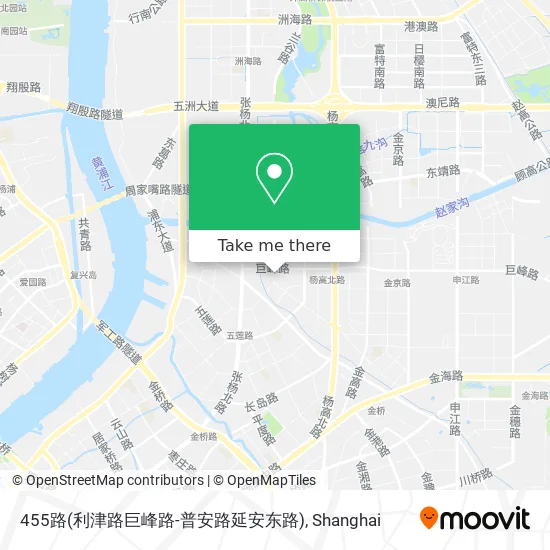 455路(利津路巨峰路-普安路延安东路) map