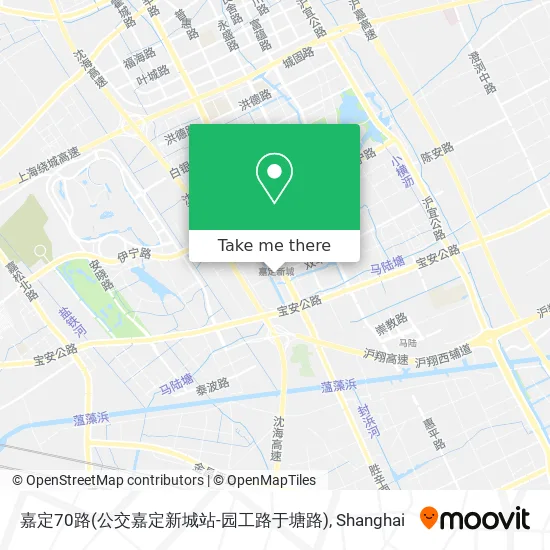 嘉定70路(公交嘉定新城站-园工路于塘路) map