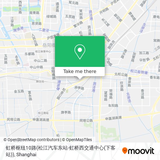 虹桥枢纽10路(松江汽车东站-虹桥西交通中心(下客站)) map