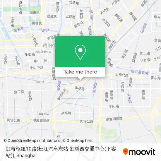 虹桥枢纽10路(松江汽车东站-虹桥西交通中心(下客站)) map