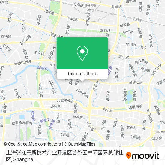 上海张江高新技术产业开发区普陀园中环国际总部社区 map