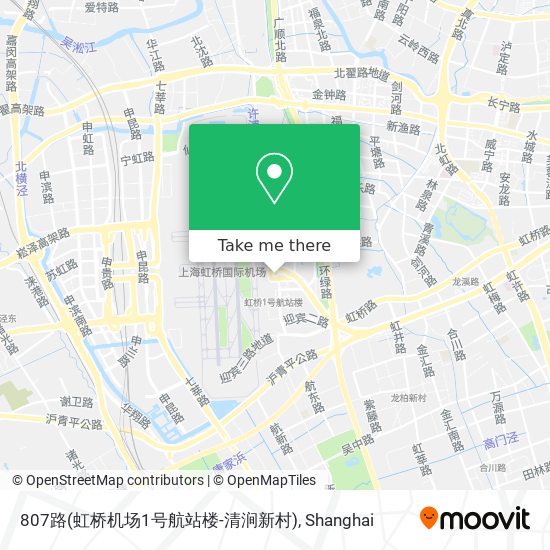 807路(虹桥机场1号航站楼-清涧新村) map