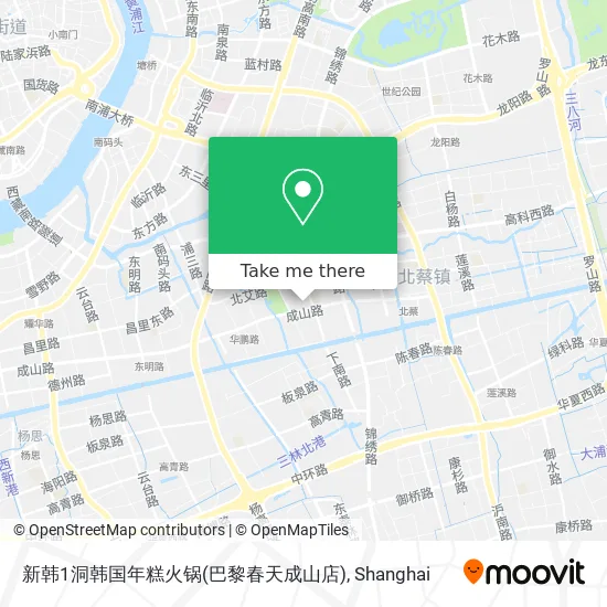 新韩1洞韩国年糕火锅(巴黎春天成山店) map