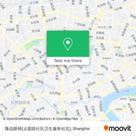 隆晶眼镜(止园路社区卫生服务站北) map