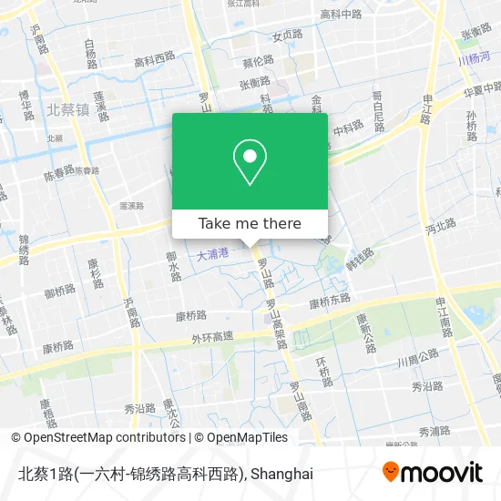 北蔡1路(一六村-锦绣路高科西路) map