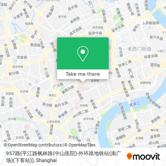 957路(平江路枫林路(中山医院)-外环路地铁站(南广场)(下客站)) map