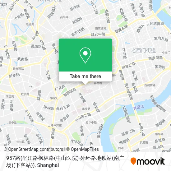 957路(平江路枫林路(中山医院)-外环路地铁站(南广场)(下客站)) map