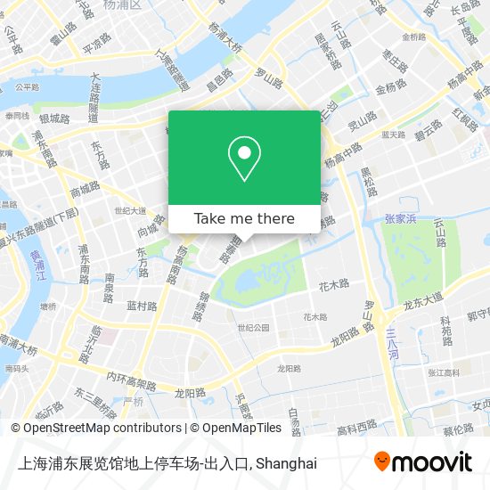 上海浦东展览馆地上停车场-出入口 map