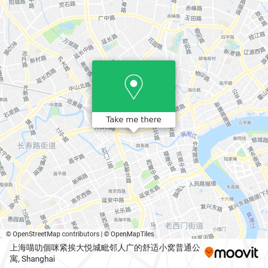 上海喵叻個咪紧挨大悦城毗邻人广的舒适小窝普通公寓 map